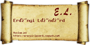 Erényi Lénárd névjegykártya